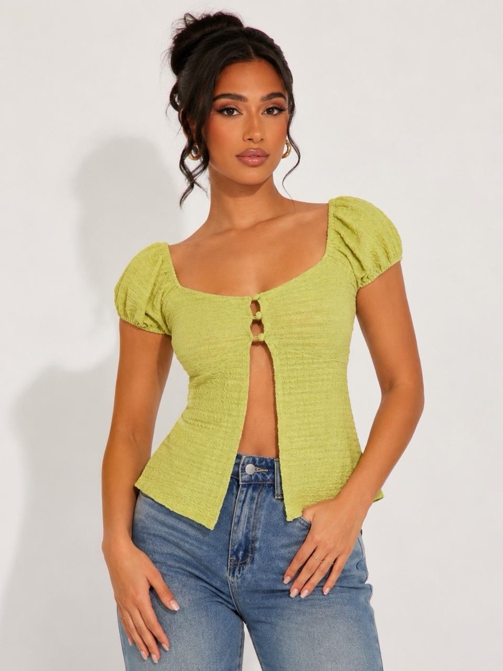 Fashion Nova Bella Flyaway Top - Chartreuse | Women’s Large (NWT)